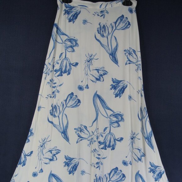 NEW Reformation Floral Bea Midi Skirt in Lisse Blue / Ecru Size 6 #1530 - Picture 5 of 9